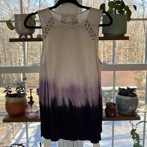 American Eagle ombré Tank top with laced shoulders
